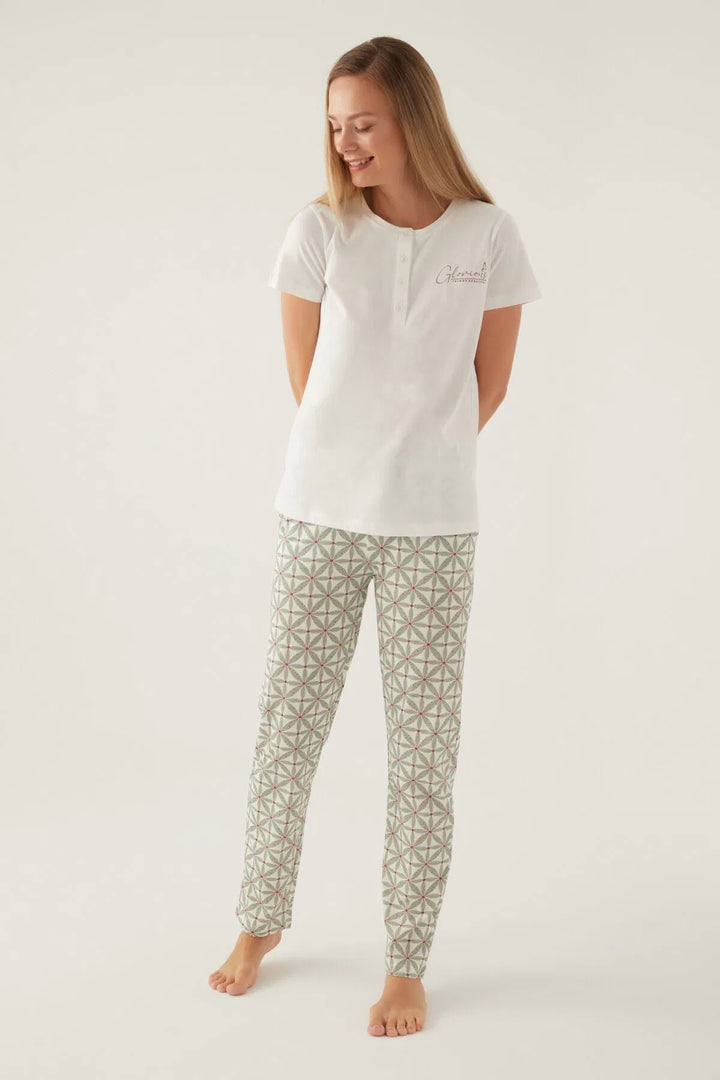 MXM Women Arnetta Women's Short Sleeve Pajama Set - Castro Valley