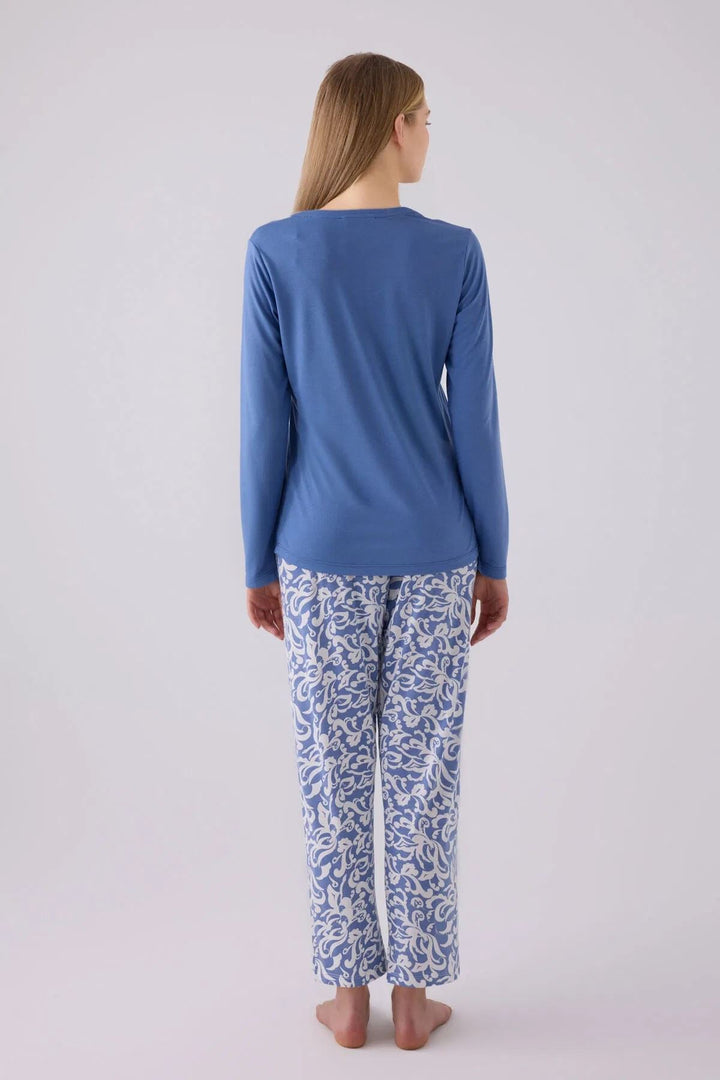 MXM Women Arnetta Women's Blue Long Sleeve Pajama Set - Schagen