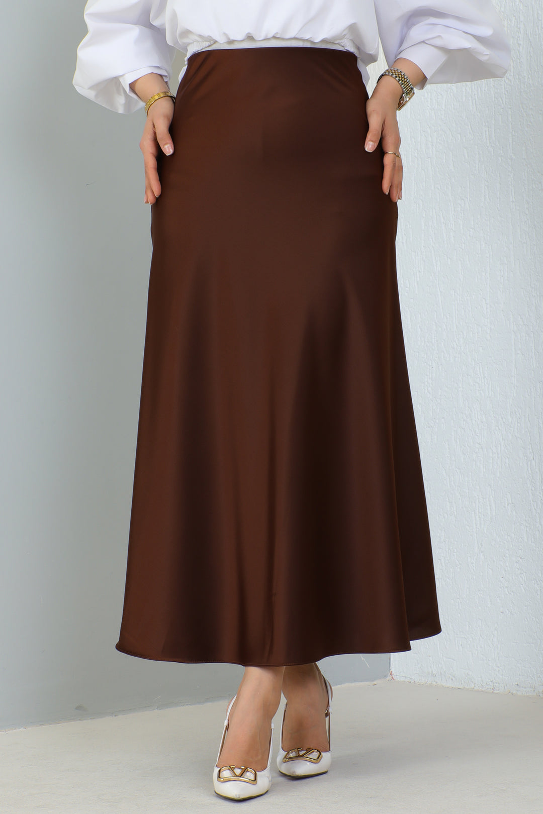 BNG Women Satin Skirt Brown - Clermont