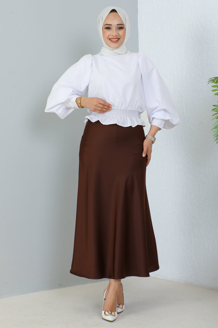 BNG Women Satin Skirt Brown - Clermont