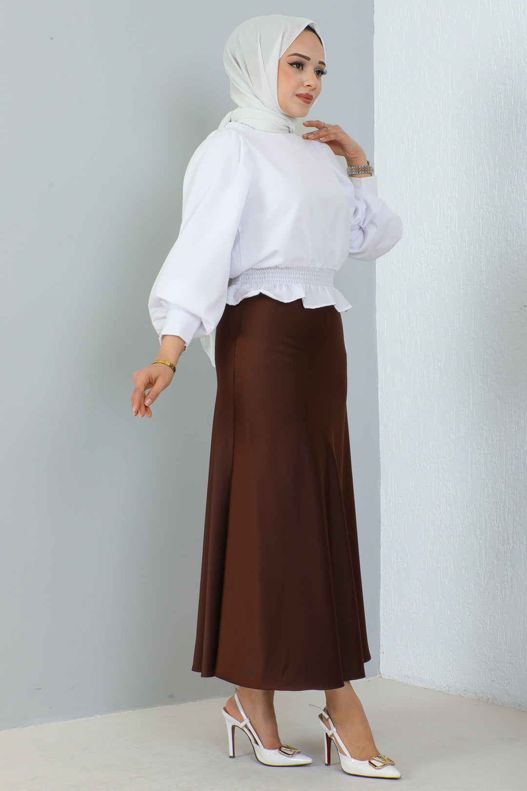 BNG Women Satin Skirt Brown - Clermont