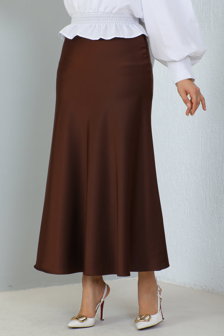 BNG Women Satin Skirt Brown - Clermont