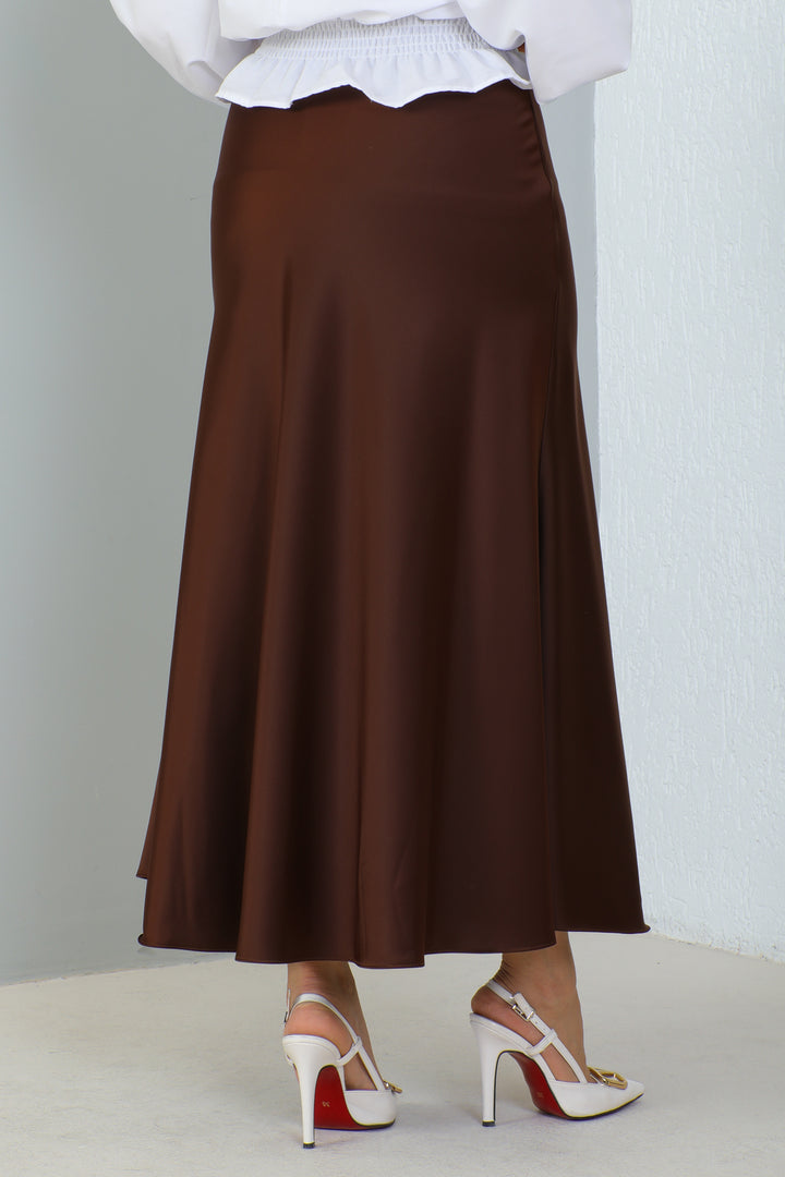 BNG Women Satin Skirt Brown - Clermont