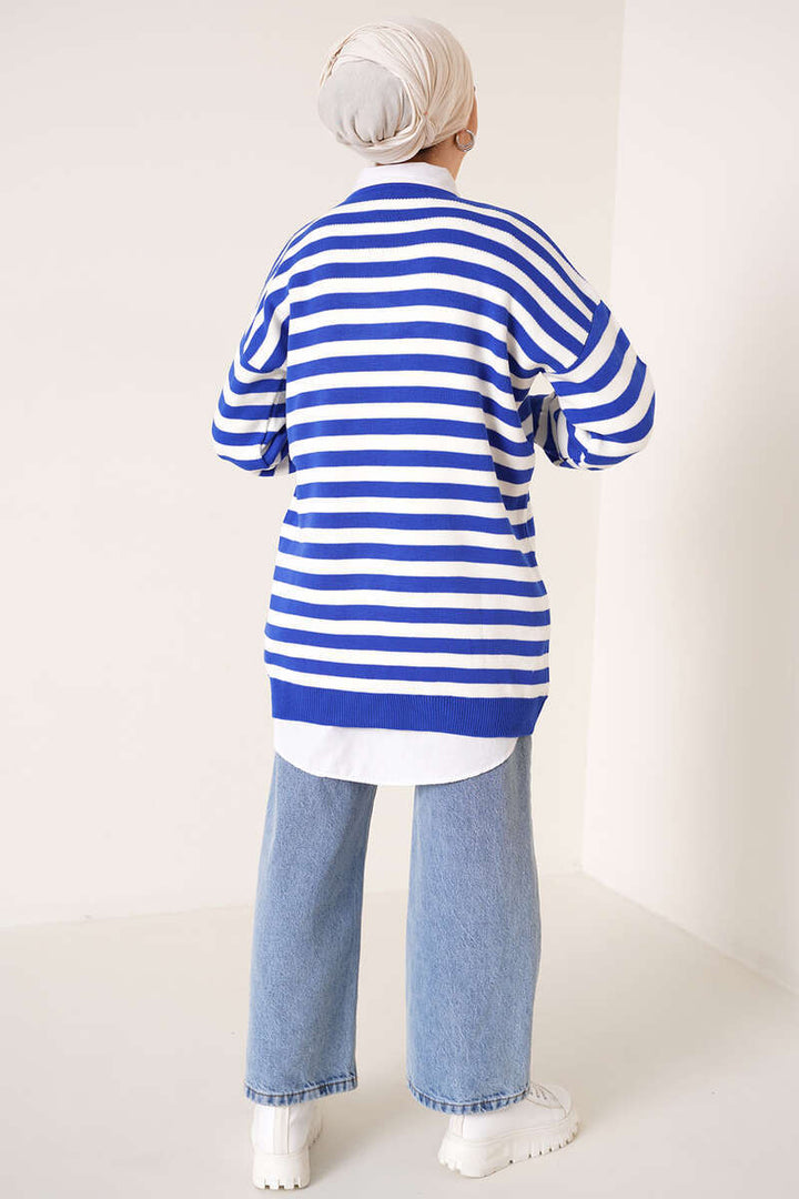 BNG Women -75 Striped Knit Tunic Sax Blue - Clermont