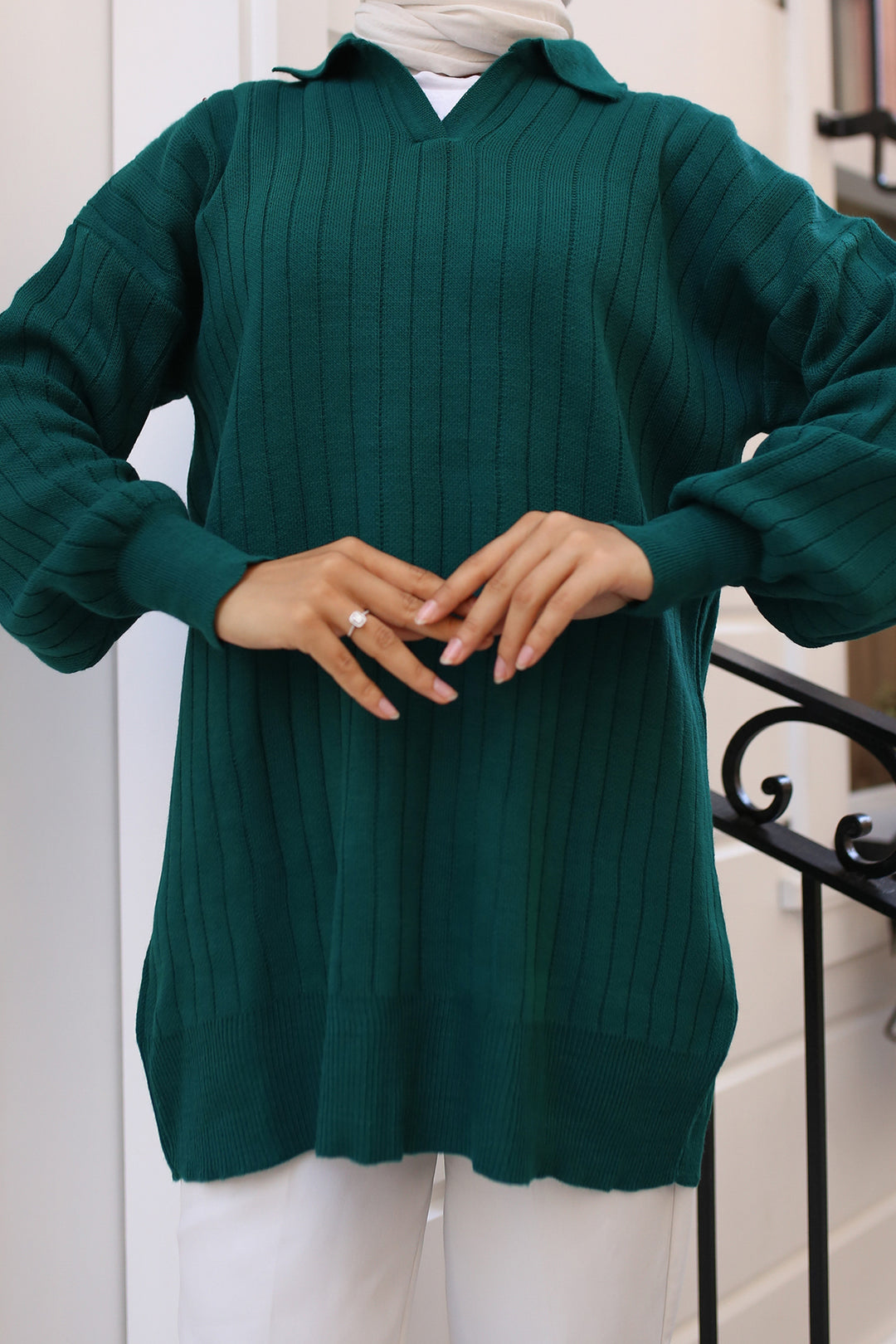 BNG Women -63 Wicked Knit Tunic Emerald Green - Clermont