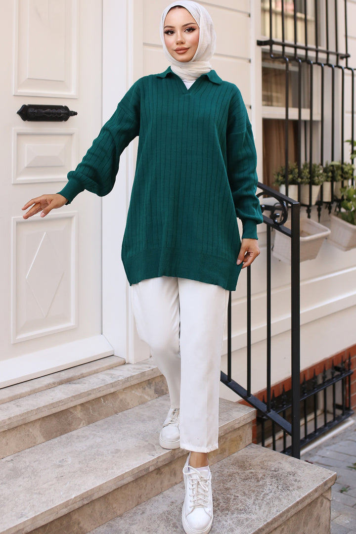 BNG Women -63 Wicked Knit Tunic Emerald Green - Clermont