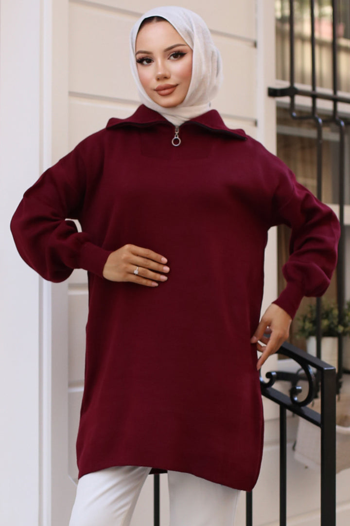 BNG Women 0 Knit Tunic Burgundy - Clermont