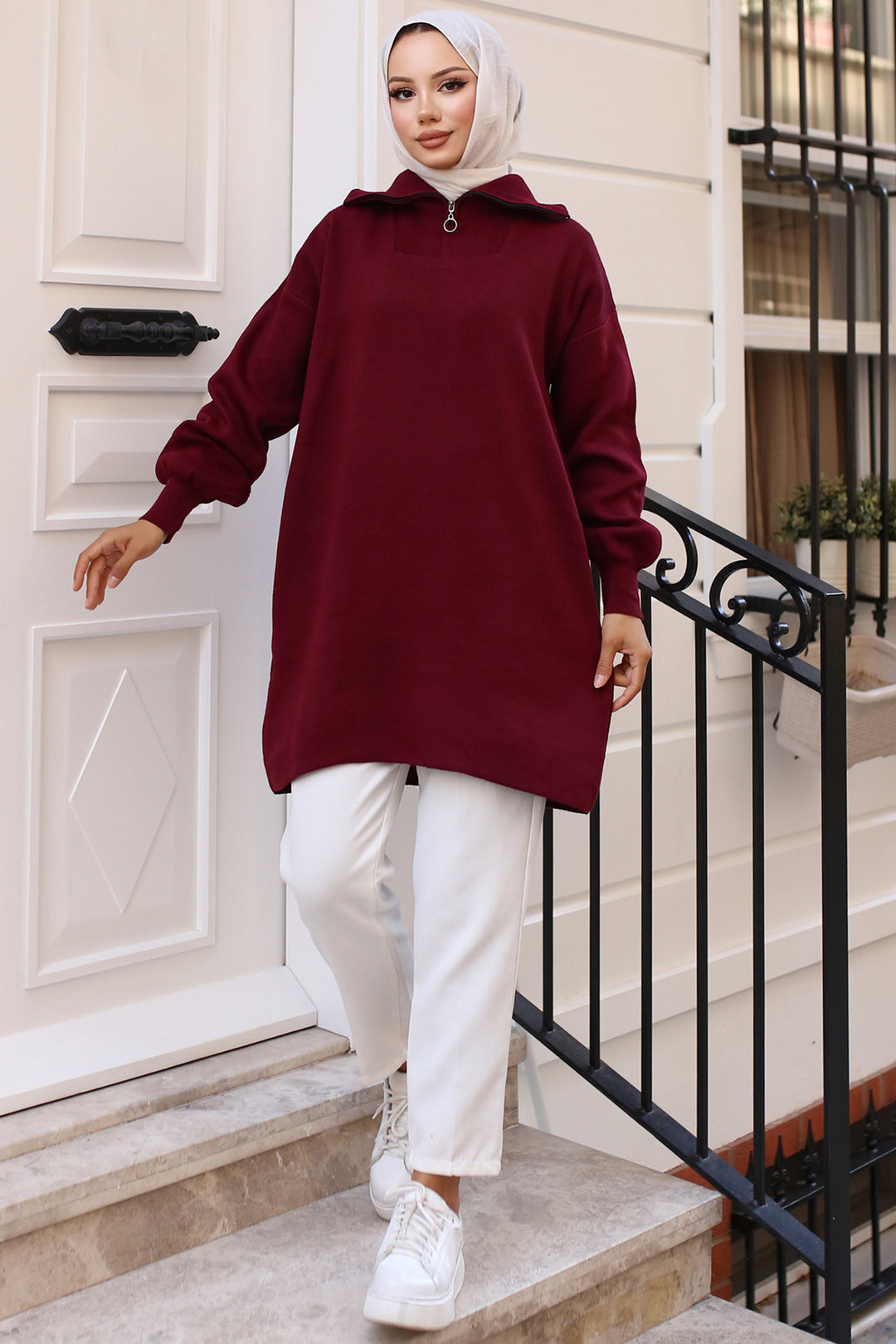 BNG Women 0 Knit Tunic Burgundy - Clermont