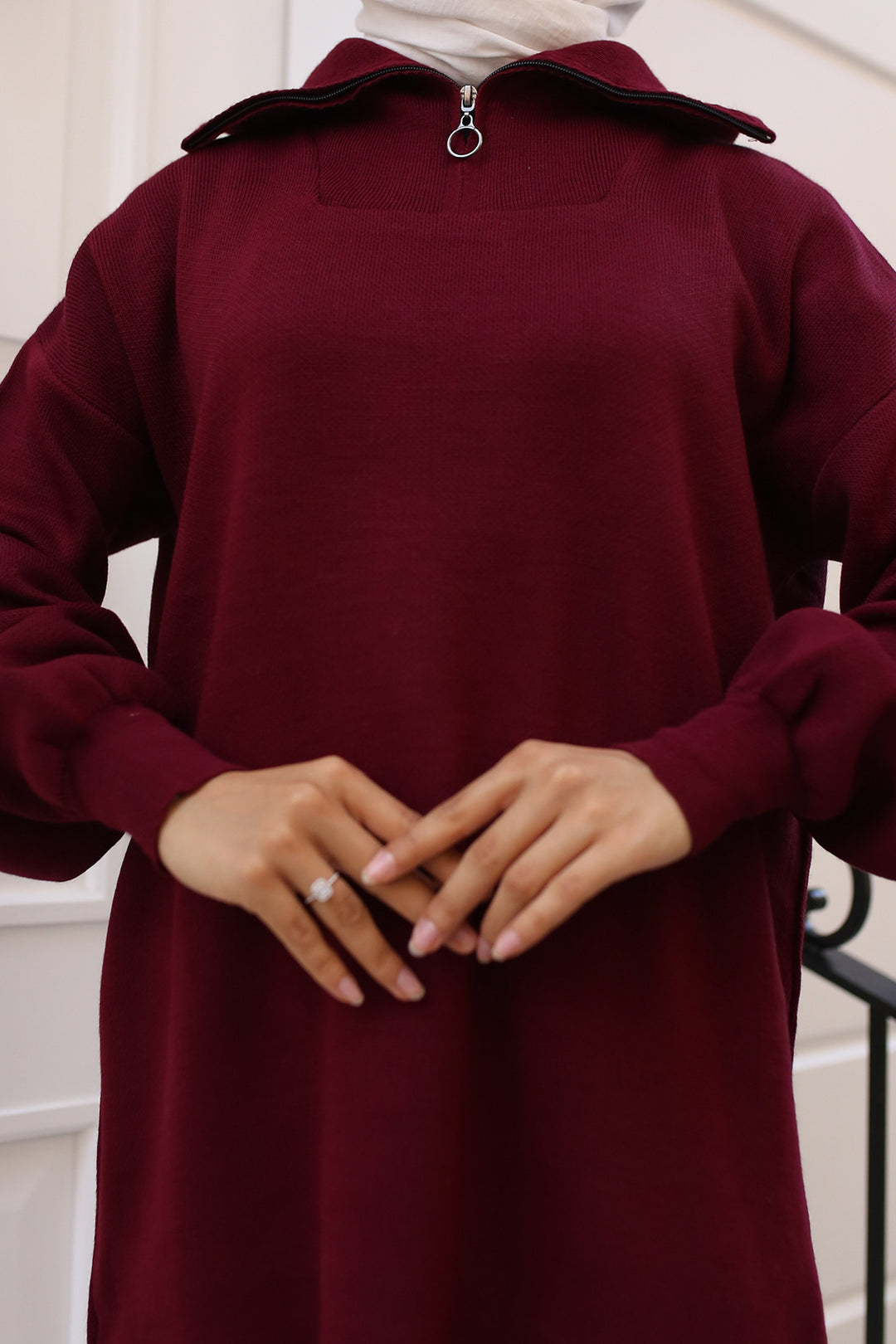 BNG Women 0 Knit Tunic Burgundy - Clermont