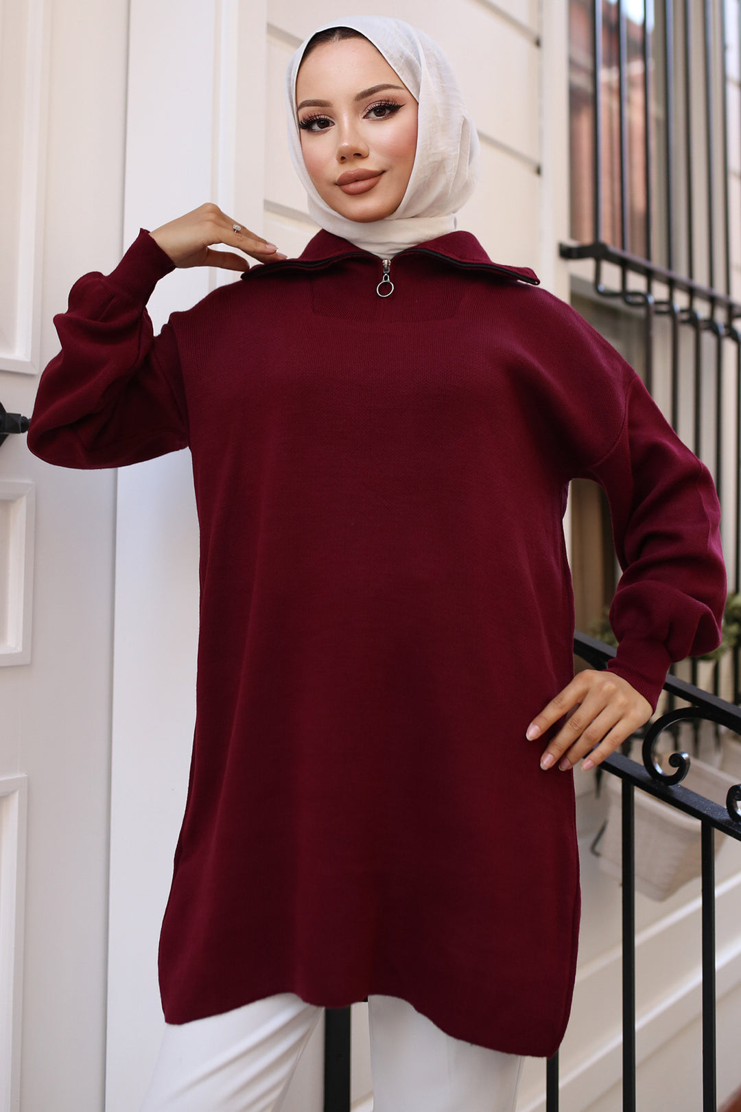 BNG Women 0 Knit Tunic Burgundy - Clermont