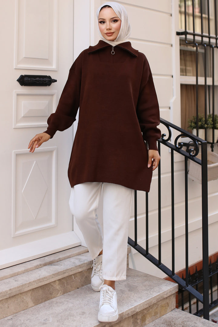 BNG Women 0 Brown Knit Tunic - كليرمونت