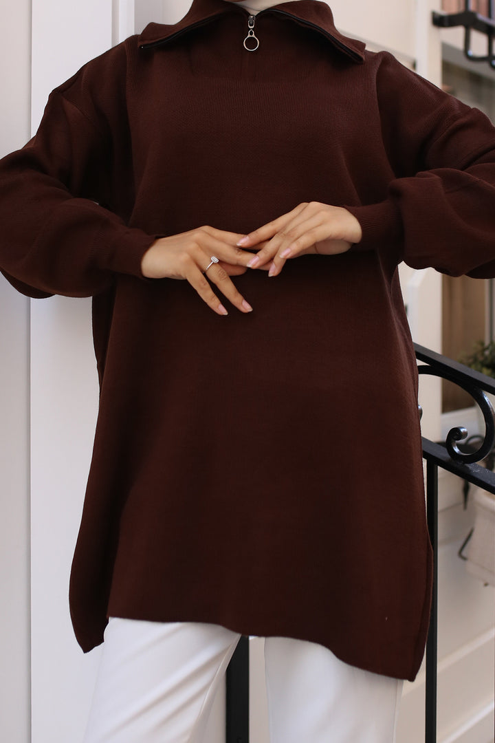 BNG Women 0 Brown Knit Tunic - كليرمونت