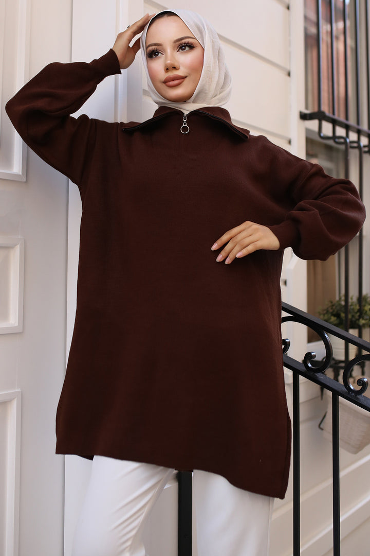 BNG Women 0 Brown Knit Tunic - كليرمونت