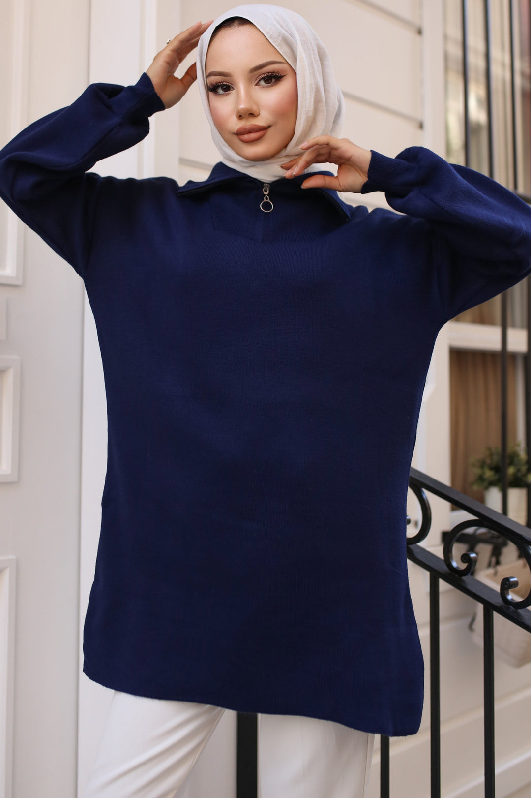 BNG Women 0 Knit Tunic Navy Blue - Clermont