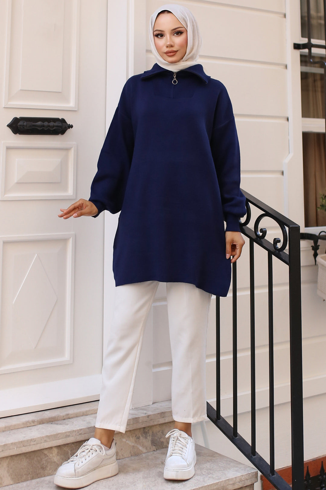 BNG Women 0 Knit Tunic Navy Blue - Clermont