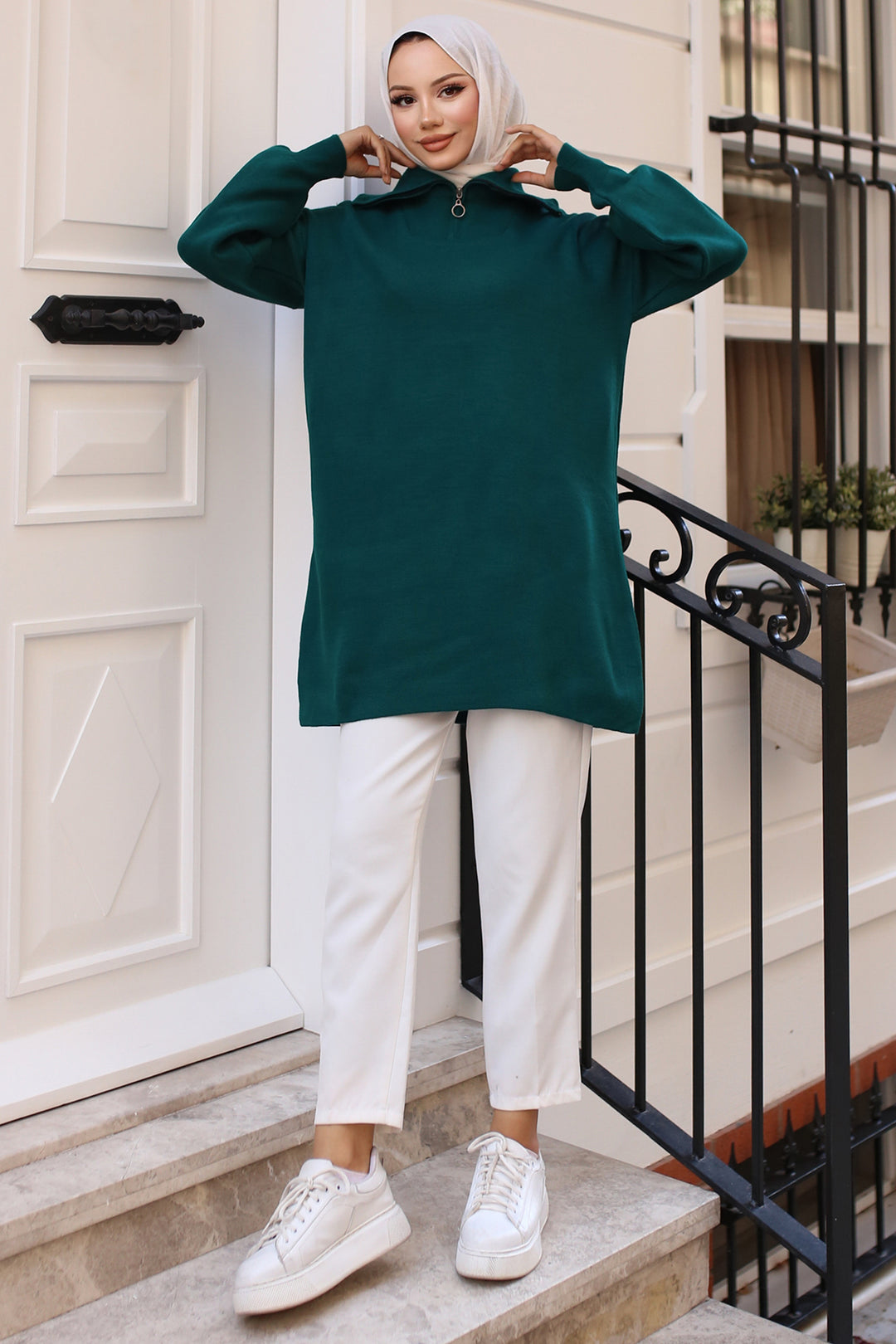 BNG Women 0 Knit Tunic Emerald Green - كليرمون