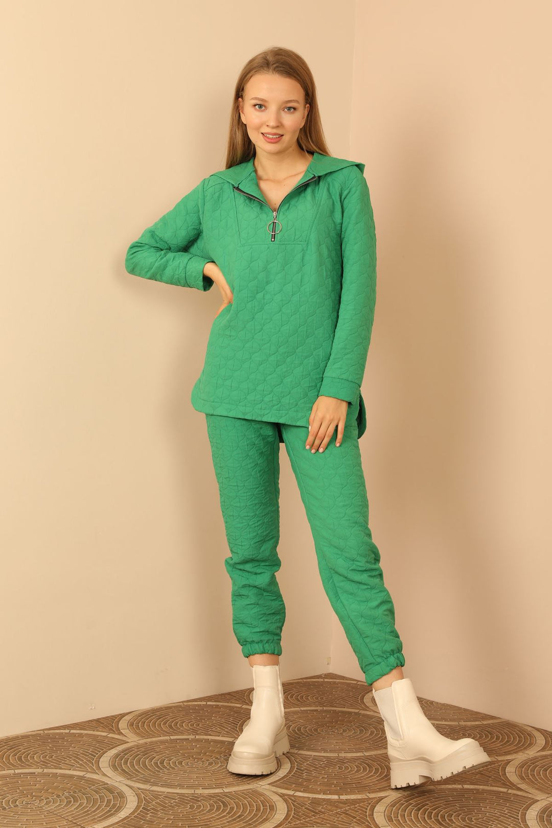 KKT Jakar Fabric Hooded Sets-Green - Santa Clara