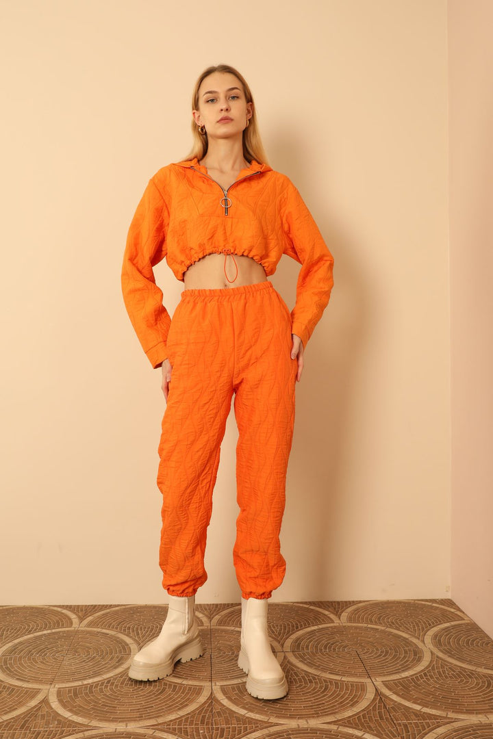 KKT Jakar Fabric Onion Pattern Women Sweatpants-Orange - Cupertino