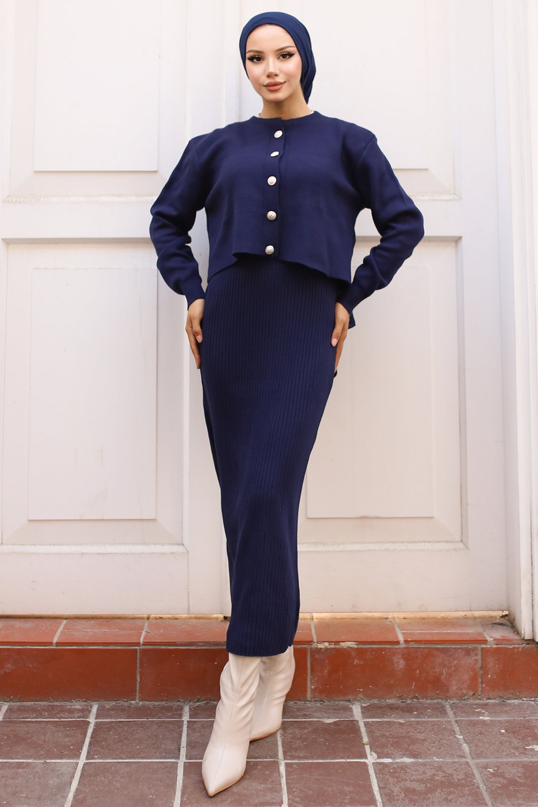 BNG Women Button Detred Cardigan вязание Set Navy - Clermont