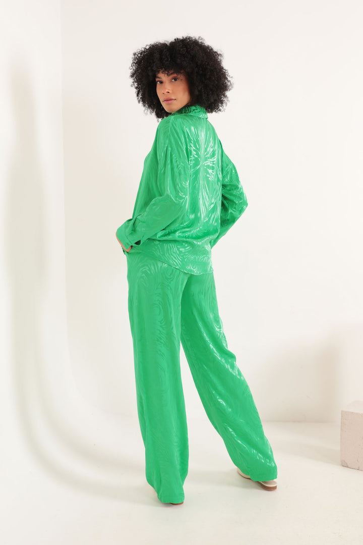 Kkt jacquard fabric elastic Women Women Prants -Green - Southampton