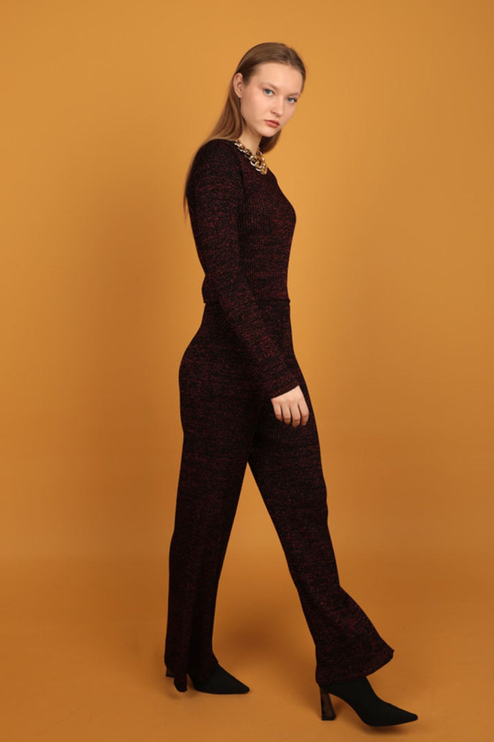 KKT Glitter Knitwear Женские брюки - Red - La Vergne