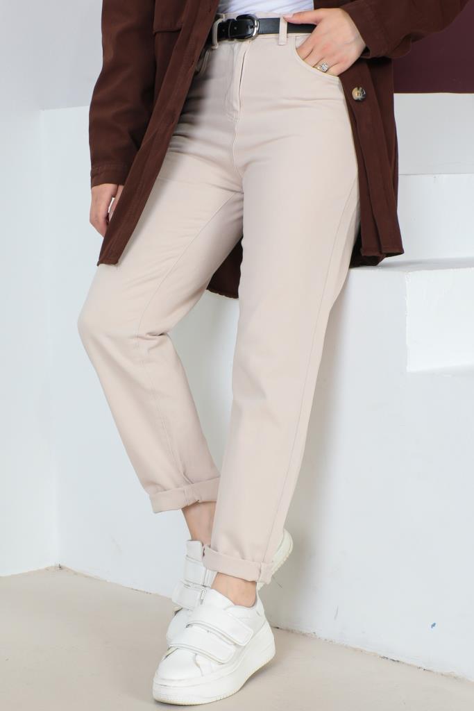 BNG Women Belted Beige Trousers - Clermont