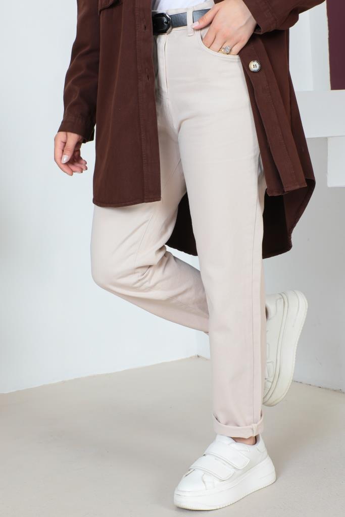 BNG Women Belted Beige Trousers - Clermont