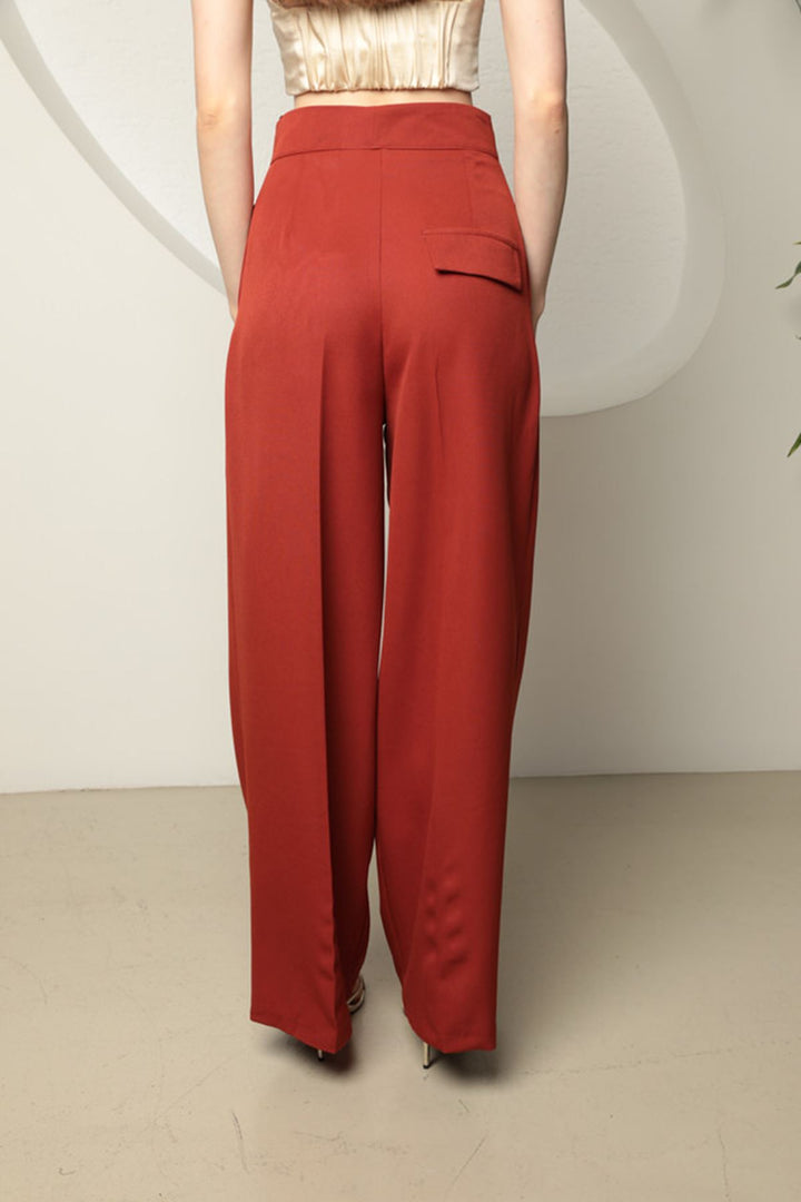 KKT Atlas Fabric Women's Palazzo Trousers-Tile - Guadalupe