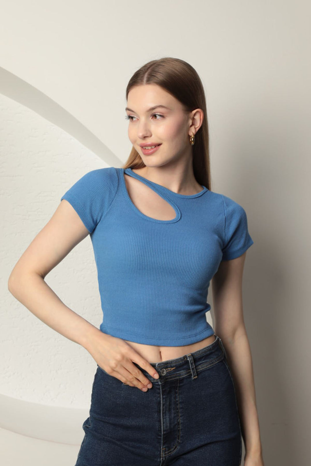 KKT Camisole Drop Neck's Blouse Blouse Blue -Blue - Грир