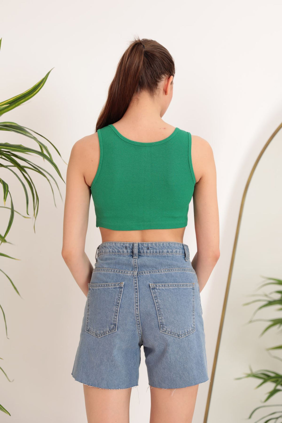 KKT Camisole Fabric Sleeveless Women's Blouse-Green - Temixco