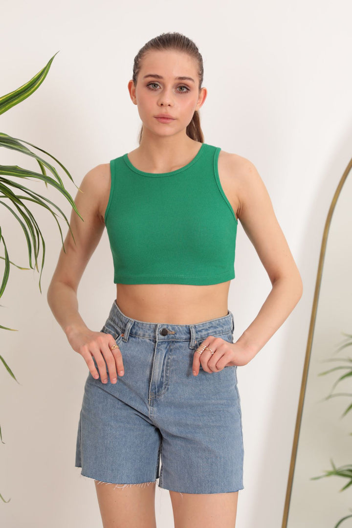 KKT Camisole Fabric Sleeveless Women's Blouse-Green - Temixco