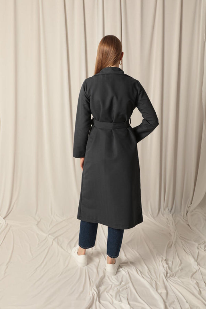 KKT Torino Fabric Liquid Proof Women's Anthracite Trench Coat - Sheffield