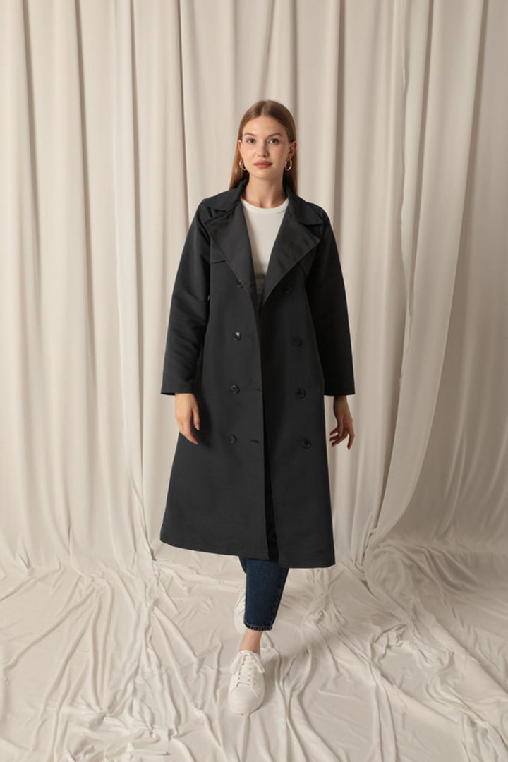 KKT Torino Fabric Liquid Proof Women's Anthracite Trench Coat - Sheffield