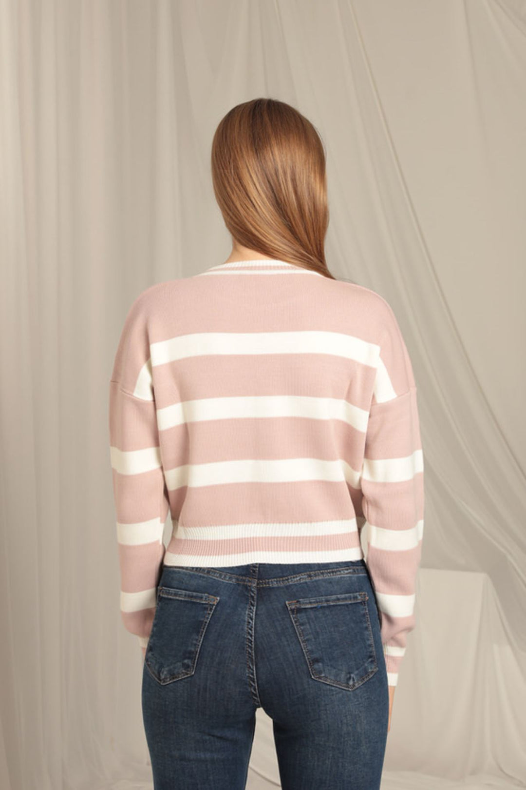 KKT Knitwear Fabric Striped Women's Powder Sweater - Dormagen