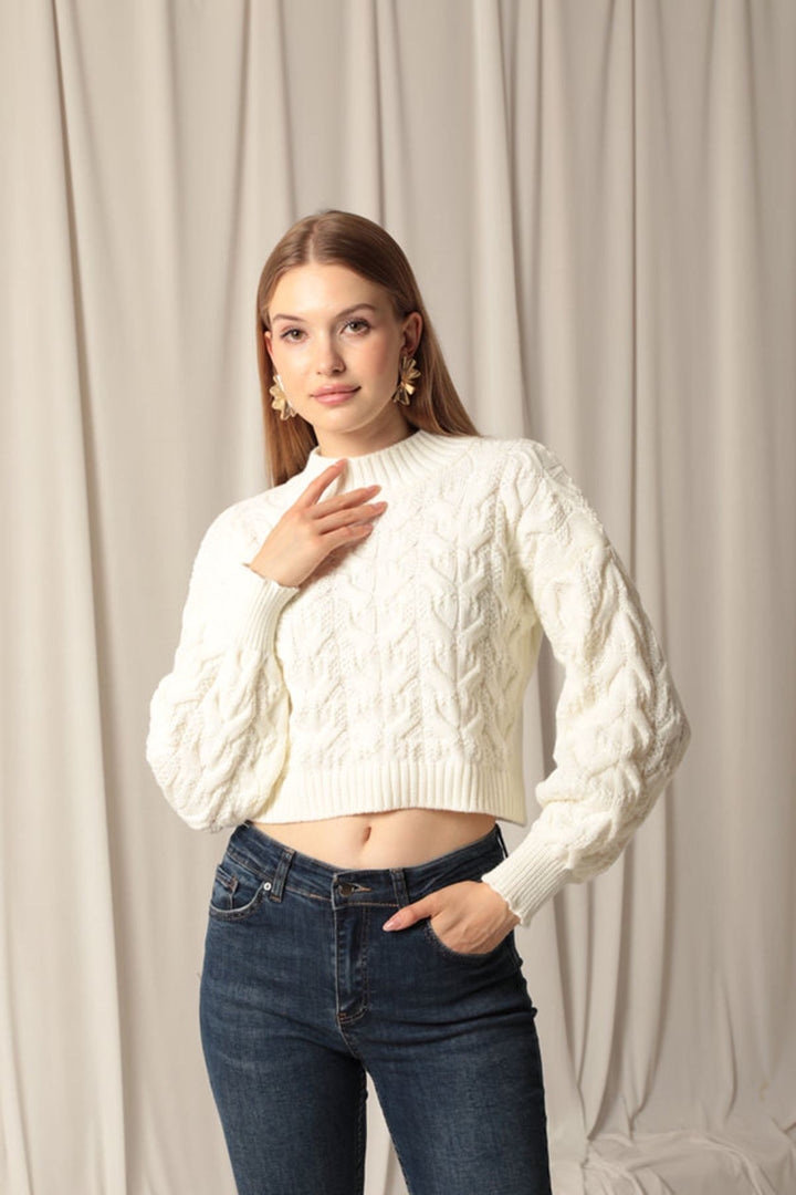 سترة KKT Knitwear مصنوعة من نسيج محبوك ومفصلة للنساء من إكرو - والثام