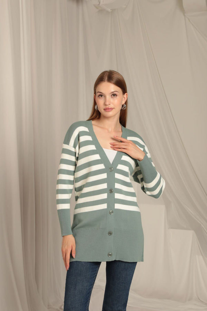 KKT The Kkt Knitwear ткани полосатый женский кардиган - Kharkiv