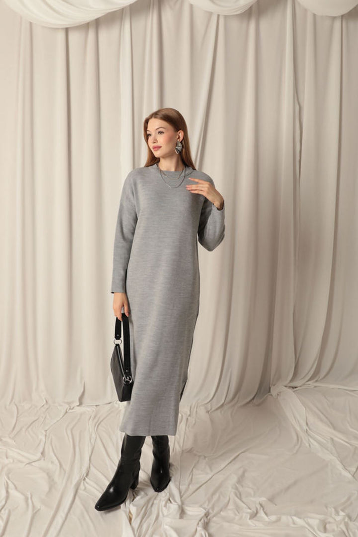 KKT вязаная ткань Turtleneck Grey Dress - St. Cloud