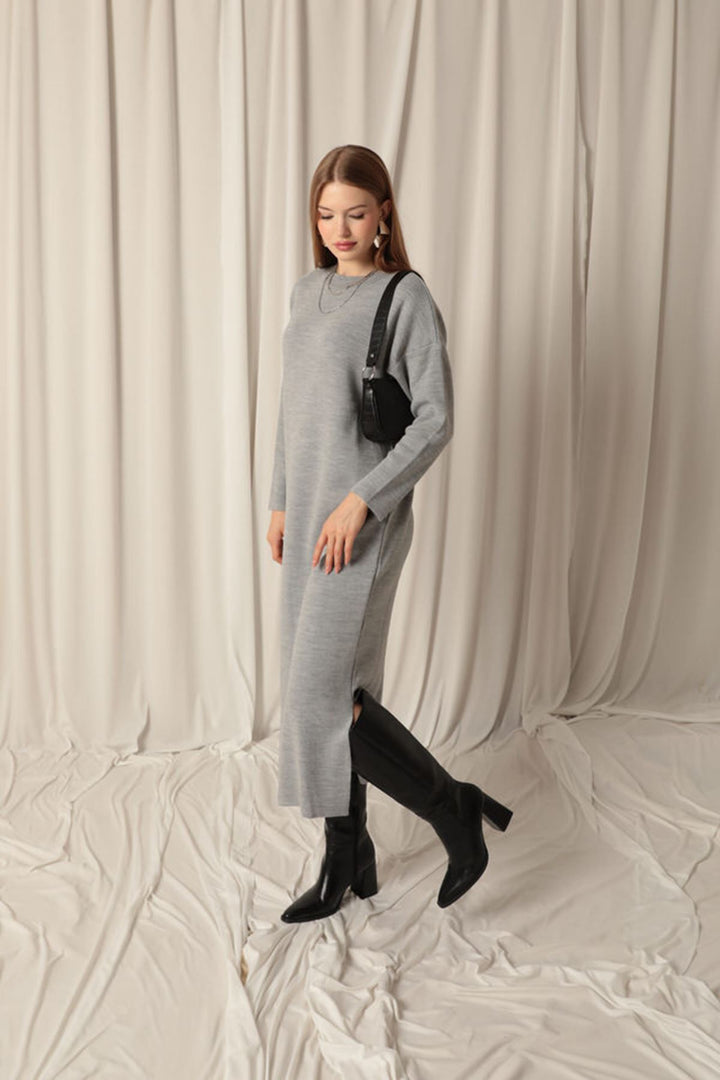 KKT вязаная ткань Turtleneck Grey Dress - St. Cloud