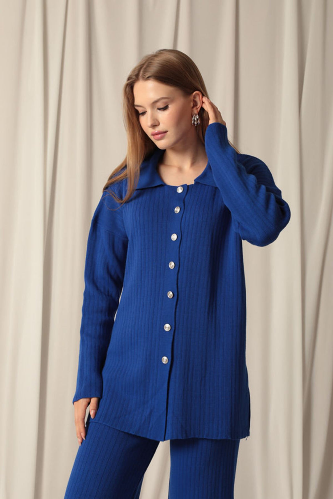 KKT Knitted Fabric Corduroy Women's Saxe Suit - Elmhurst