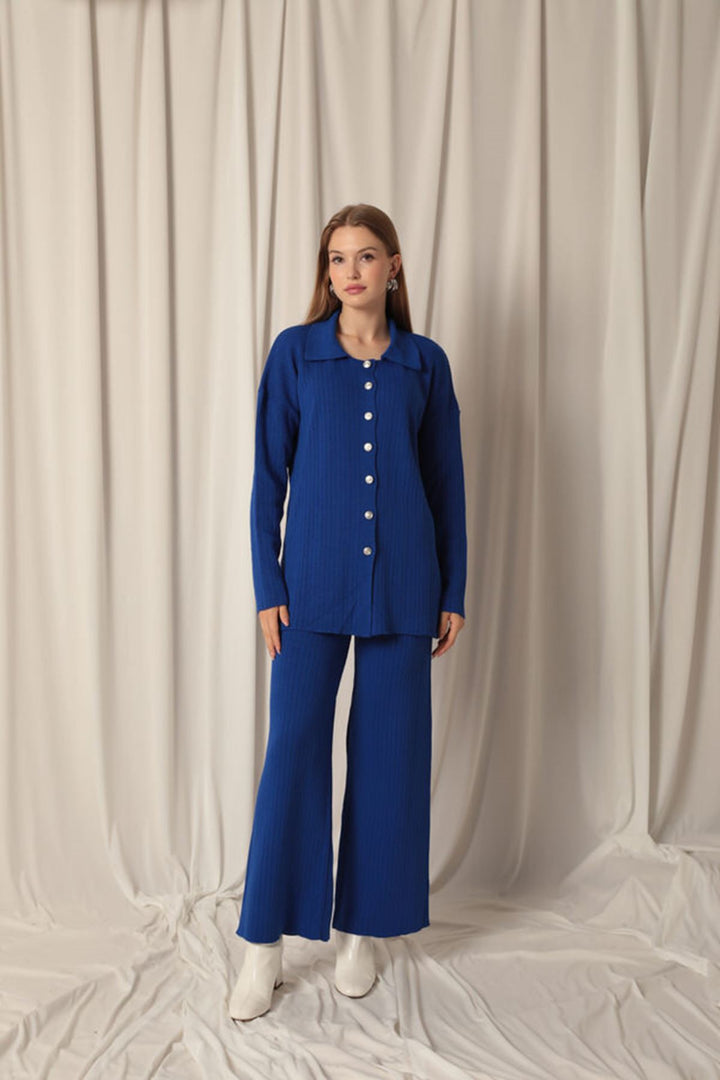 KKT Knitted Fabric Corduroy Women's Saxe Suit - Elmhurst