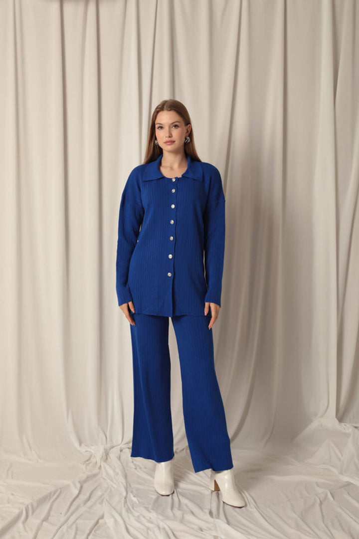 KKT Knitted Fabric Corduroy Women's Saxe Suit - Elmhurst