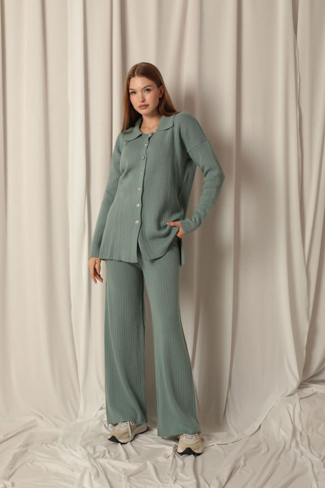 KKT Knitted Fabric Corduroy Women's Mint Suit - Hendersonville