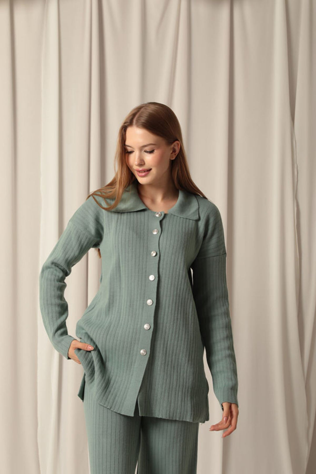 KKT Knitted Fabric Corduroy Women's Mint Suit - Hendersonville