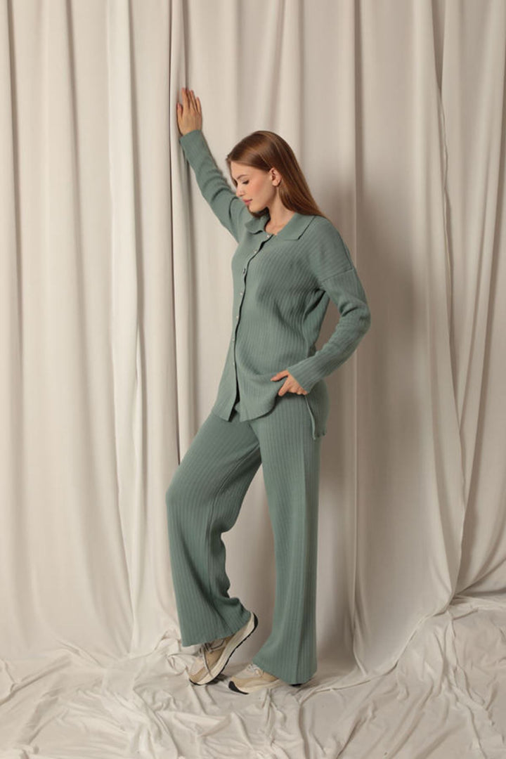 KKT Knitted Fabric Corduroy Women's Mint Suit - Hendersonville