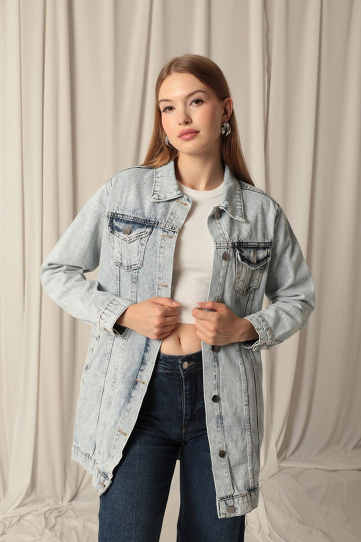 KKT Denim Fabric Women's Light Blue Jeans Jacket - Scunthorpe