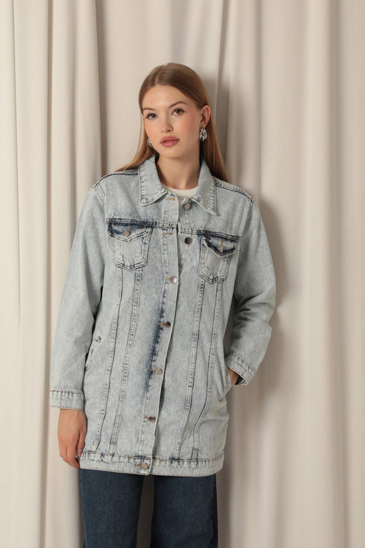 KKT Denim Fabric Women's Light Blue Jeans Jacket - Scunthorpe