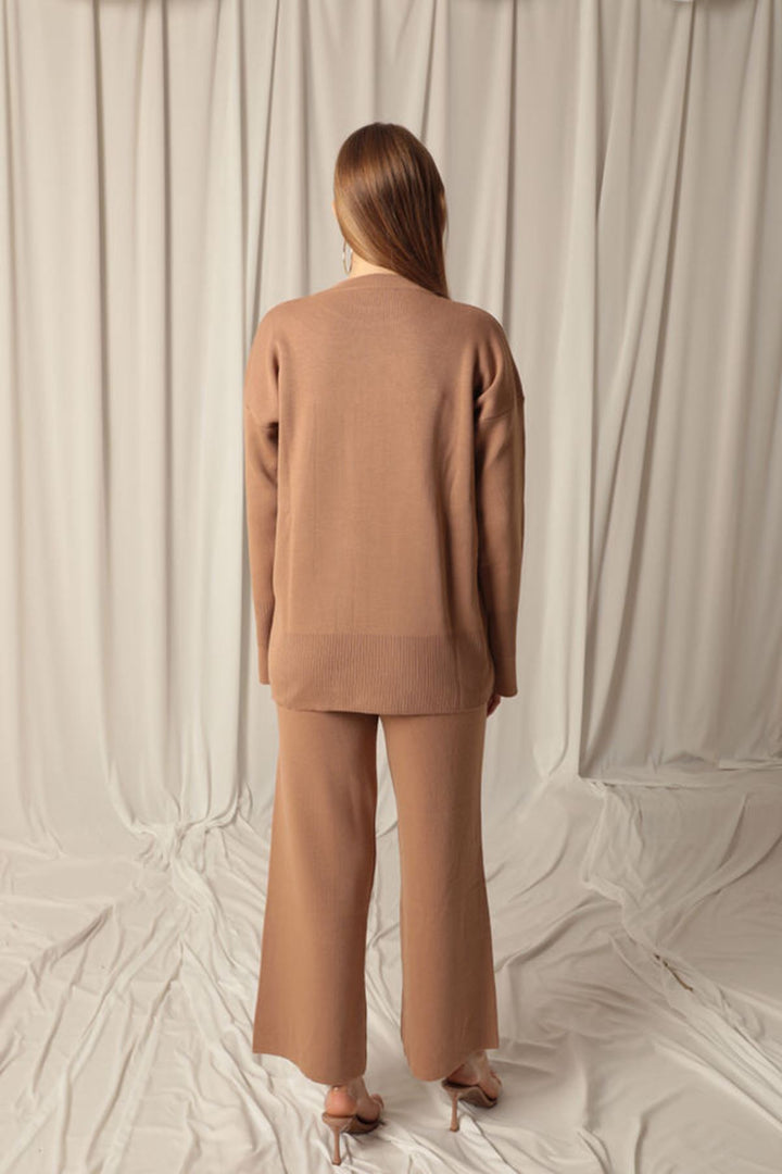 KKT Knitted Fabric Plain Women's Camel Suit - Weinheim