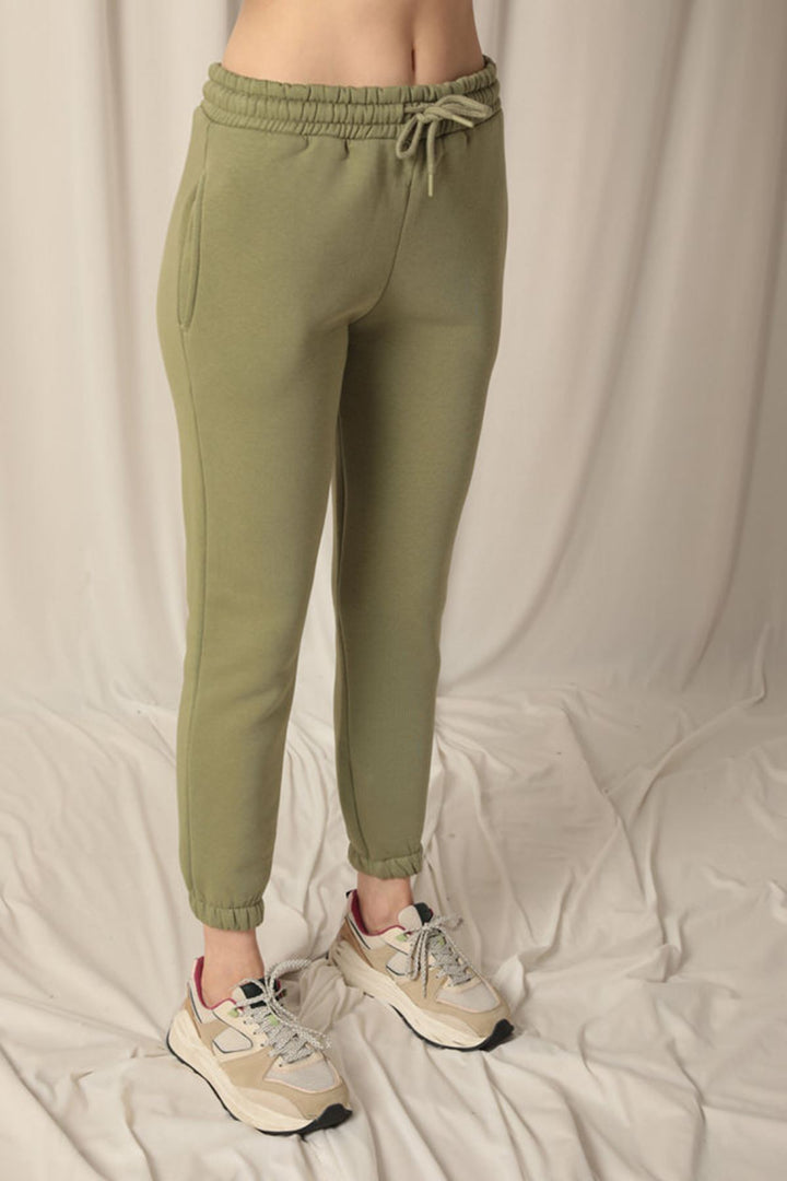 KKT Three Thread Fabric Elastic Waist Women's Khaki Tracksuit - Hyères