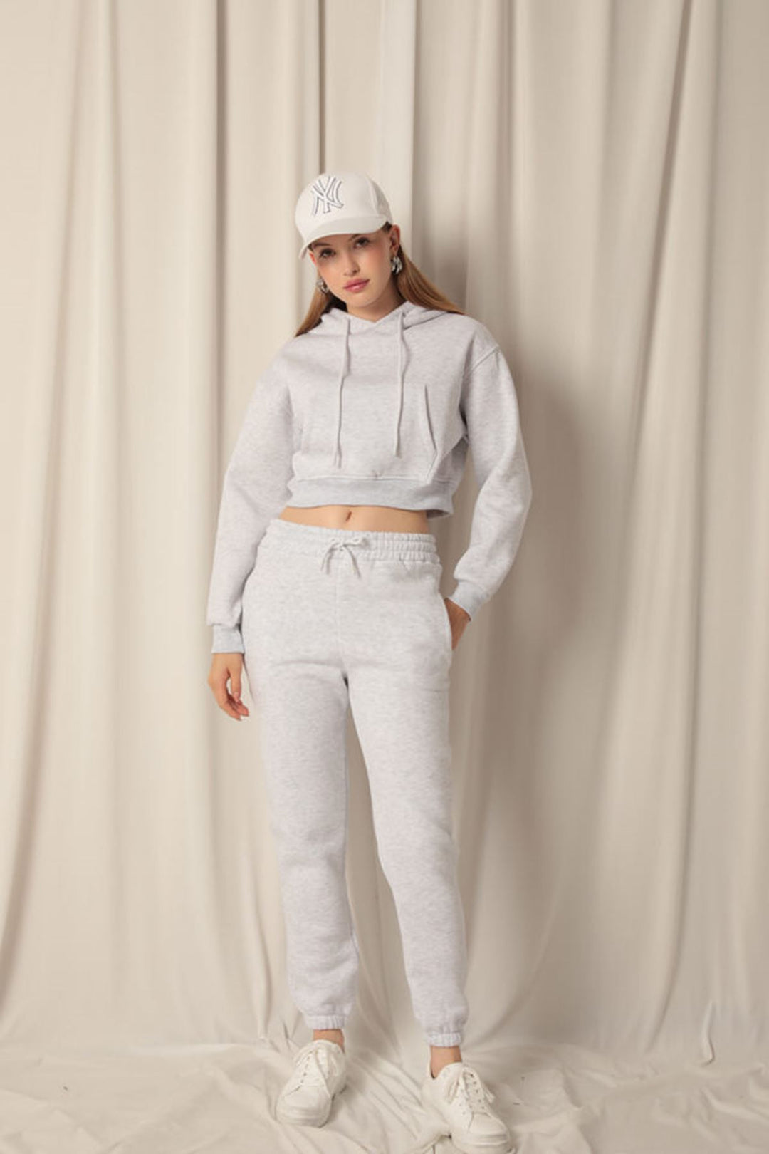 KKT Three Thread Fabric Elastic Waist Women's Gray Tracksuit - Roanoke