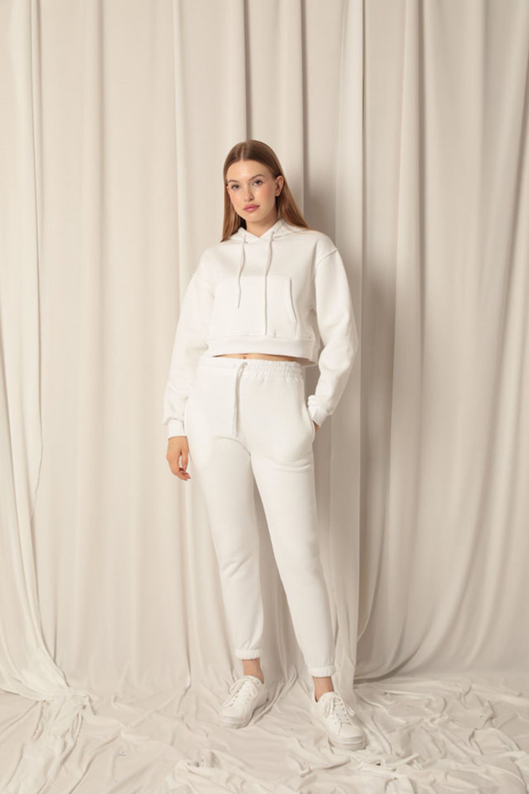 KKT Three Thread Fabric Elastic Waist Women's Ecru Tracksuit - Bremerhaven